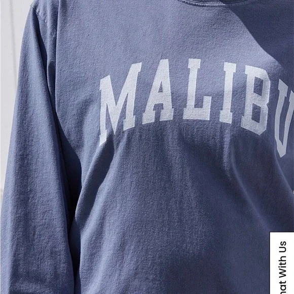 Brandy Melville John Galt Light Blue Malibu Long Sleeve T-Shirt - Picture 4 of 10